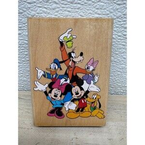 Disney Wood Mounted rubber Stamp Mickey And Friends